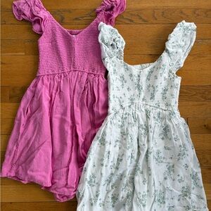 Set of Hollister smocked flutter sleeve mini romper pair XS